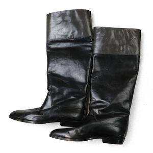 Vintage 80s Gucci Black Leather Knee High Boots Size 38